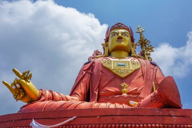 The huge statue of Guru Rinpoche in the state of Sikkim, India clipart