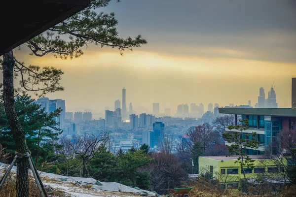 冬季のソウルの夕日 — ストック写真