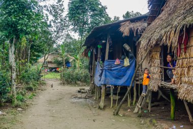 Quang Binh Province, Vietnam - 28 Ocak 2018: Vietnam'ın taşrasında ki basit kırsal yaşam