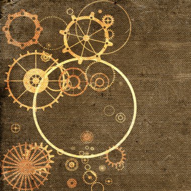 steampunk eski arka plan, kağıt tuval çerçeve, dişliler, dişliler retro vintage duvar kağıdı