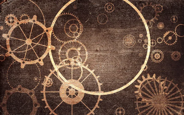 vintage steampunk old background, paper canvas frame, cogs, gears retro wallpaper