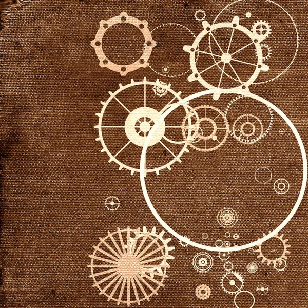 steampunk old background, paper canvas frame, cogs, gears retro vintage wallpaper