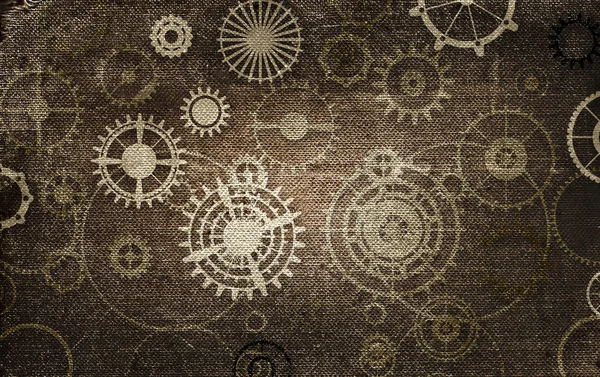 steampunk old background, paper canvas frame, cogs, gears retro vintage wallpaper