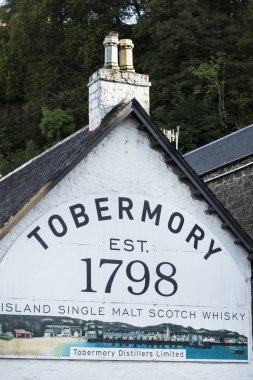 Tobermory, Scotland - August 13, 2017: whisky distillery Tobermory clipart