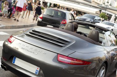 Monaco 8,2,2014, Porsche 911 Carrera Casino Monte Carlo yakınındaki