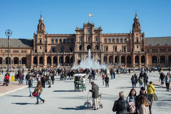 Plaza Espana Sevilla Andalucia Únor 2019 — Stock fotografie