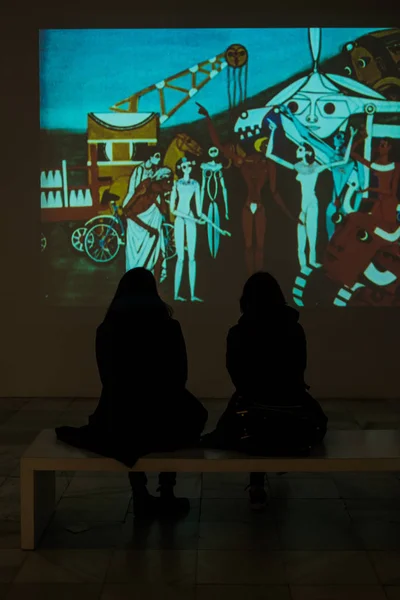 Surrealistic Video Projections Reina Sofia Museum Madrid Spain — Stock Photo, Image