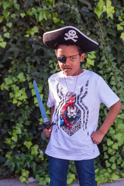 Black boy disguised as a pirate