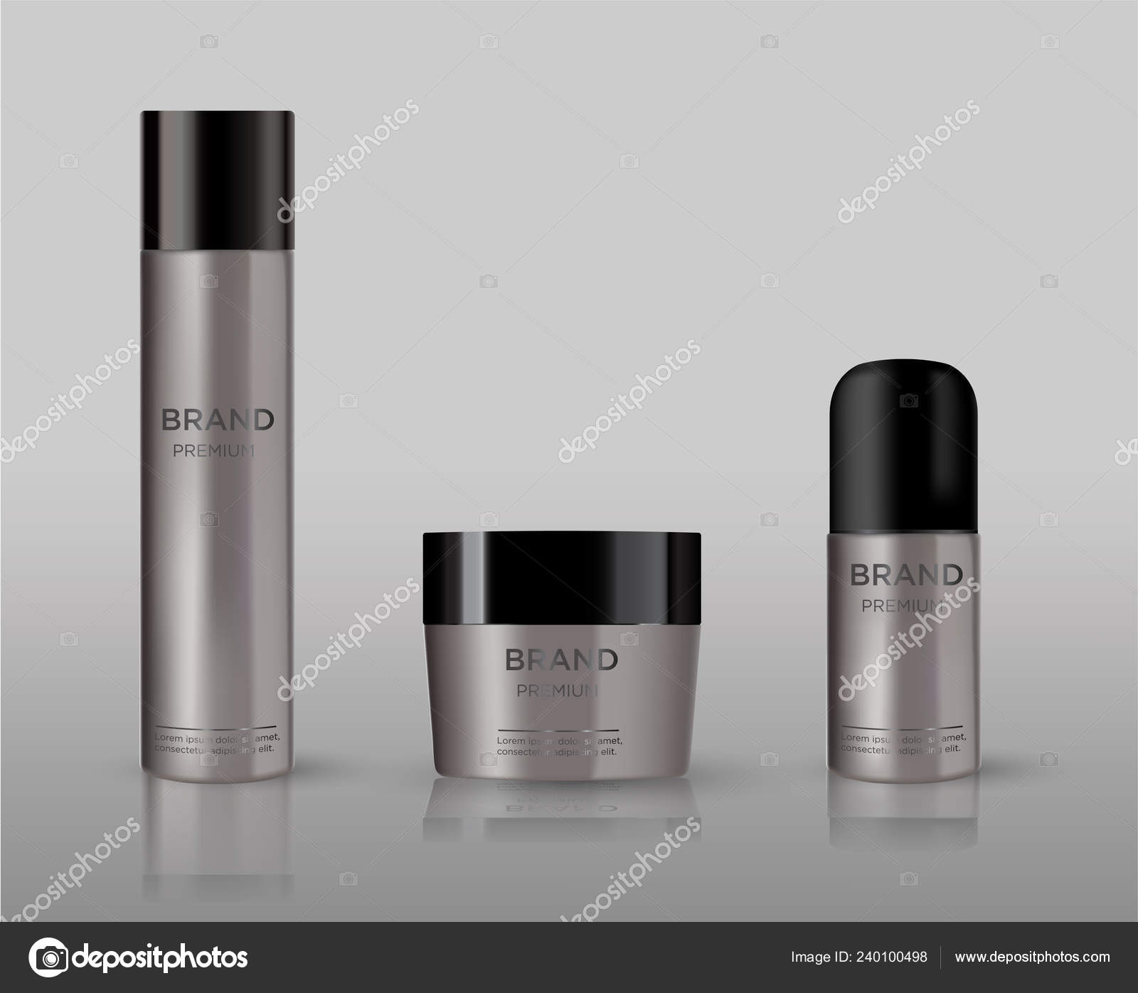 Download Blank Cosmetic Package Metal Mockup Isolated Grey Background Metal Tube Vector Image By C Pylyp777 Vector Stock 240100498