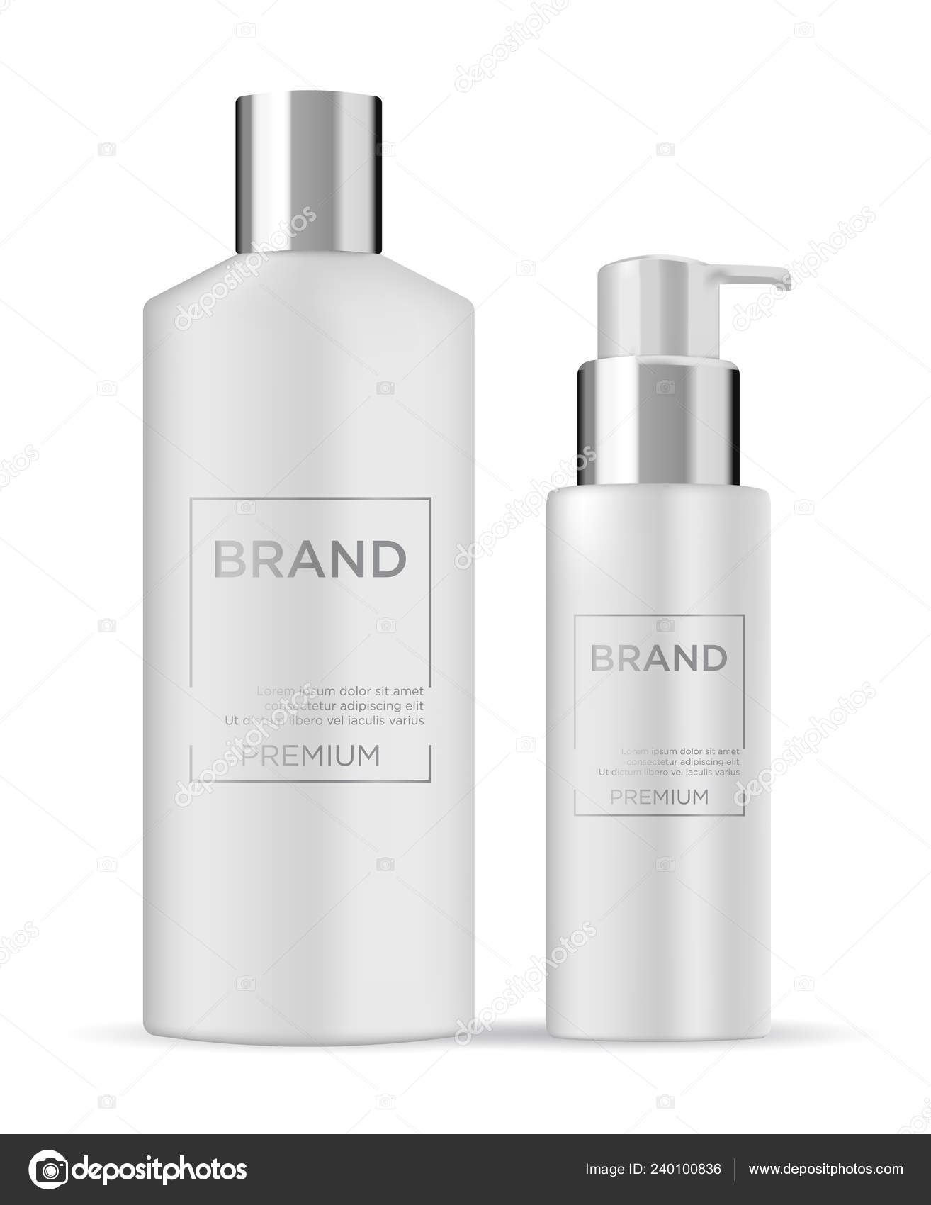 Download White Glossy Plastic Bottle Set Dispenser Liquid Soap Lotion Shampoo Vector Image By C Pylyp777 Vector Stock 240100836