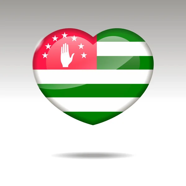 Αγάπη Αμπχαζία σύμβολο. εικονίδιο σημαίας καρδιά. — Διανυσματικό Αρχείο