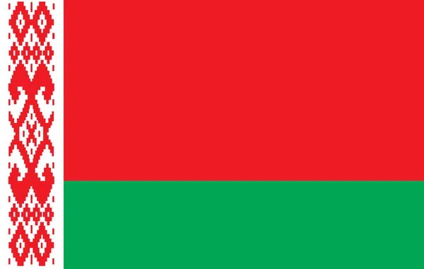 Bandera de Belarús. Vector. Dimensiones precisas, proporciones de elementos y colores. Original y simple Bielorrusia bandera aislado vector en colores oficiales y Proporción Correctamente . — Archivo Imágenes Vectoriales