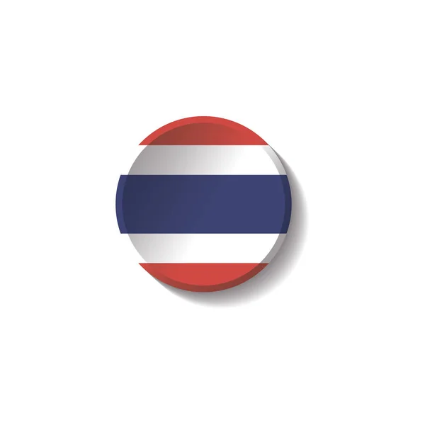 Wektor - przycisk cień papieru kółko flaga Tajlandia — Wektor stockowy
