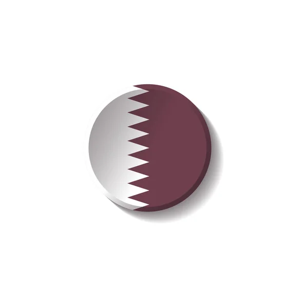 Vecteur - Quatar Flag Paper Circle Shadow Button — Image vectorielle