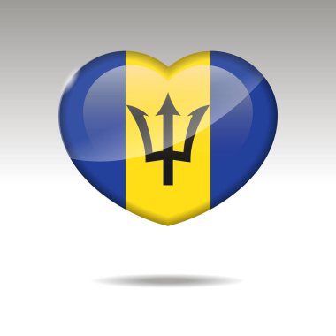 Barbados sembolü seviyorum. kalp bayrak simgesi.