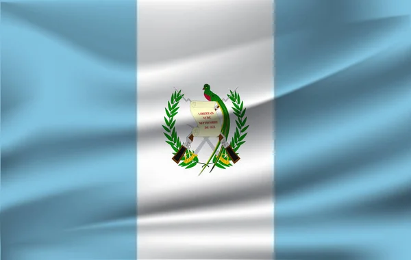 Realistiska viftande flagga den viftande flagga i Guatemala, högupplösta tyg texturerat friflytande flagga, vektor Eps10 — Stock vektor