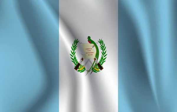 Realistiska viftande flagga den viftande flagga i Guatemala, högupplösta tyg texturerat friflytande flagga, vektor Eps10 — Stock vektor