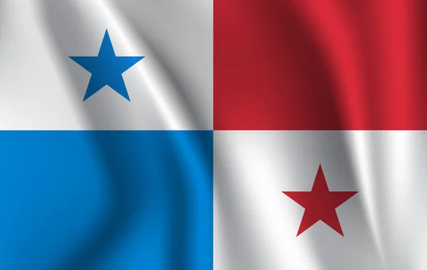 Drapeau ondulant 3D de Panama . — Image vectorielle