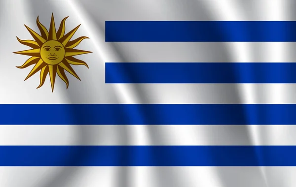 Drapeau agitant réaliste du drapeau agitant de l'Uruguay, drapeau fluide texturé en tissu haute résolution, vecteur EPS10 — Image vectorielle