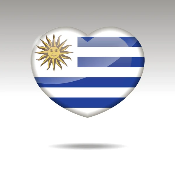 Szerelem uruguay szimbólum. szív jelző ikon. — Stock Vector