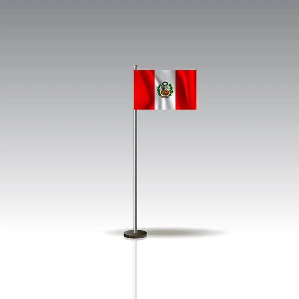 Fahne illustration des landes peru. Nationalflagge Perus isoliert auf grauem Hintergrund. Vektor. eps10 — Stockvektor