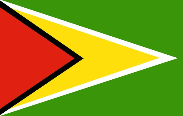 Guyanas flagga, officiella färger och andel korrekt. Guyanas flagga. Vektorillustration — Stock vektor