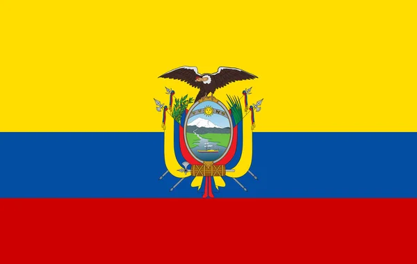 Ecuador zászló, Ecuador zászló illusztráció, Ecuador lobogó kép, Ecuador lobogó kép vektoros, — Stock Vector
