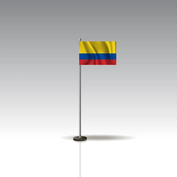 Bandera Ilustración del país de COLOMBIA. Bandera nacional COLOMBIA aislada sobre fondo gris. Vector. EPS10 — Vector de stock