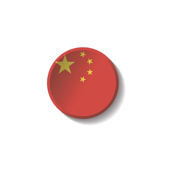 Vektor - China Flagge Papier Kreis Schatten-Taste — Stockvektor