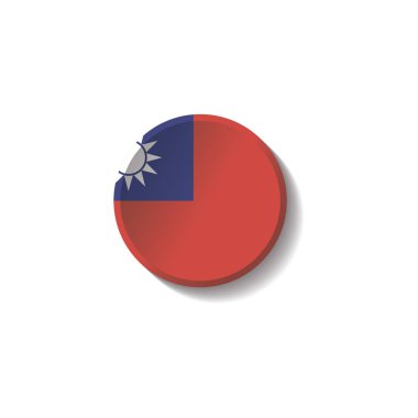 Vektör - Tayvan bayrağı kağıt Circle gölge düğmesini