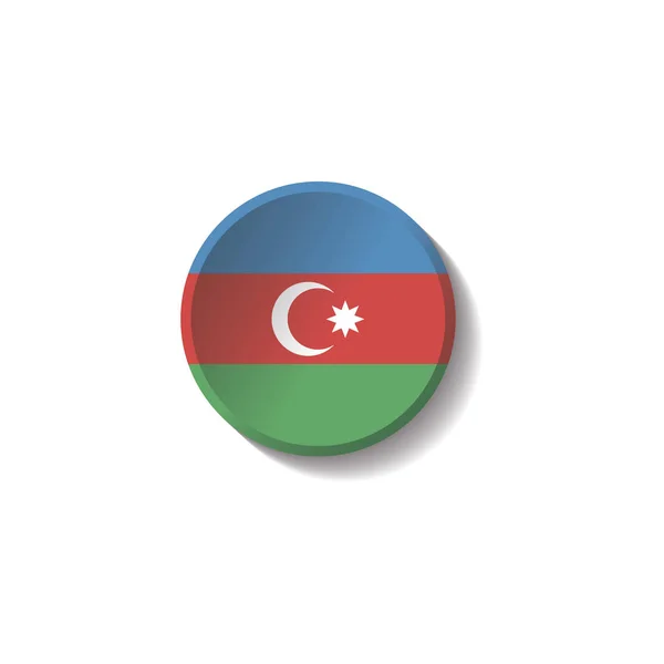 Vektor - Tombol Lingkaran Bendera AZERBAIJAN - Stok Vektor