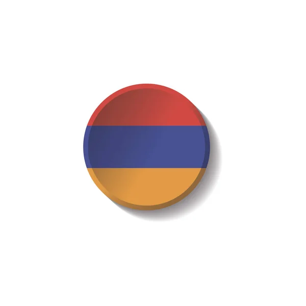 Vector - Αρμενία σημαία κύκλου χαρτί κουμπί σκιάς — Διανυσματικό Αρχείο