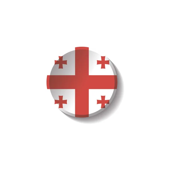 Vetor - Geórgia Bandeira Papel Círculo Sombra Botão —  Vetores de Stock
