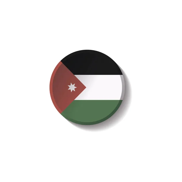 Vecteur - Bouton d'ombre de cercle de papier de drapeau de JORDANIE — Image vectorielle