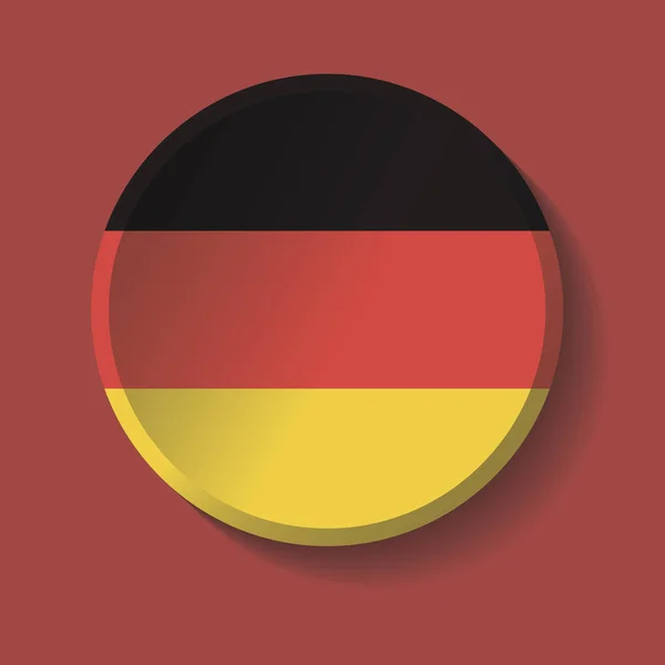 Vektor - Deutschland Flagge Papier Kreis Schatten-Taste — Stockvektor