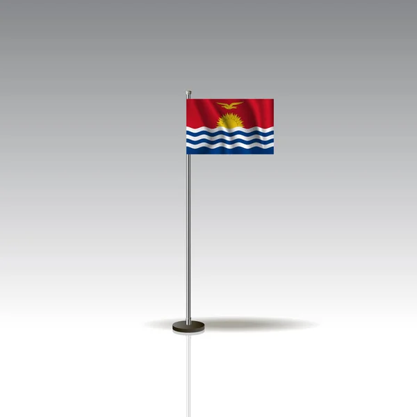 Illustratie van de vlag van het land van Kiribati. Kiribati vlag geïsoleerd op een grijze achtergrond. Vector. Eps10 — Stockvector