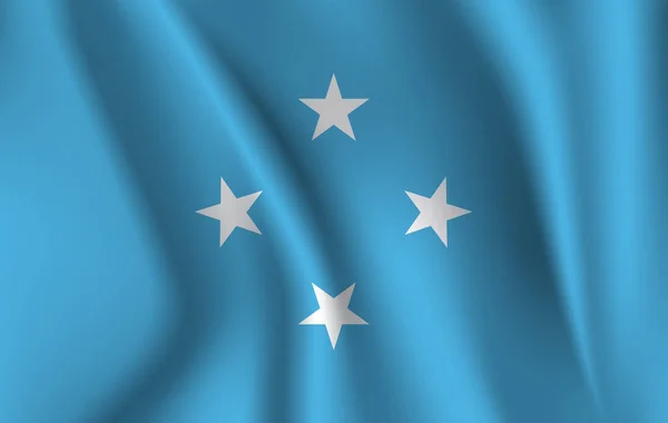 Vlag Van Micronesia Realistisch Zwaaien Vlag Van Federale Staten Van — Stockvector