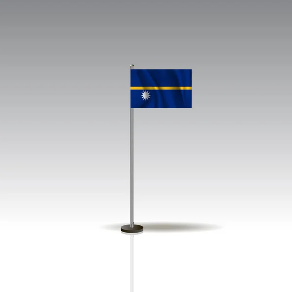 Flaga Pulpitu Wektora Obrazu Flaga Nauru Białym Tle Szarym Tle — Wektor stockowy
