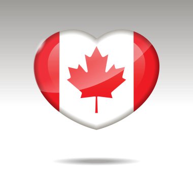 szerelem Kanada szimbólum. Heart zászló ikonra. vektoros illusztráció