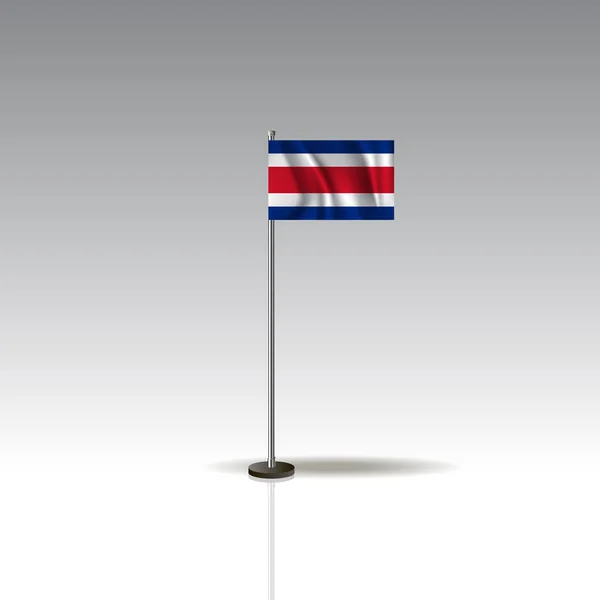 Σημαία Desktop Στο Περίπτερο Εθνική Κόστα Ρίκα Σημαία Απομονώνονται Γκρι — Διανυσματικό Αρχείο