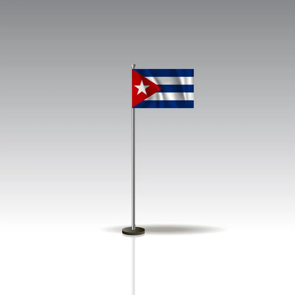 Drapeau Bureau Barre Drapeau National Cuba Isolé Sur Fond Gris — Image vectorielle