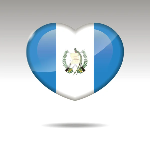 Amor Símbolo Guatemala Icono Bandera Del Corazón Ilustración Vectorial — Archivo Imágenes Vectoriales