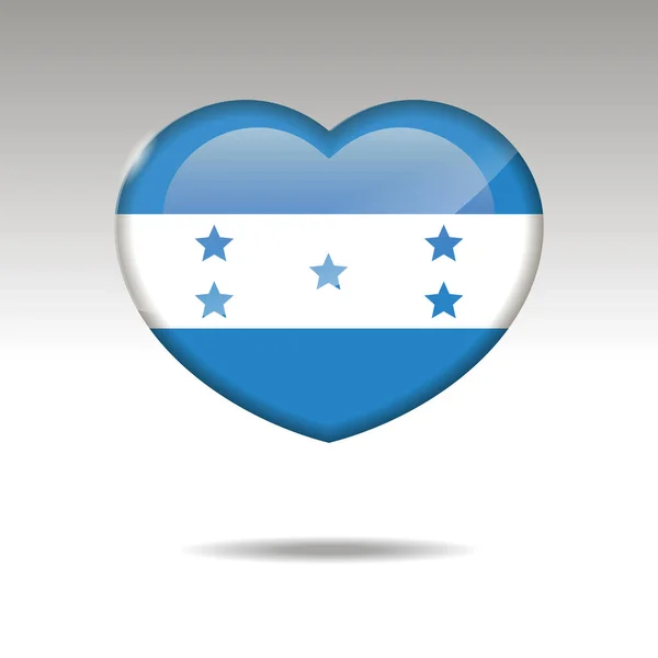 Amour Honduras Symbole Icône Drapeau Coeur Illustration Vectorielle — Image vectorielle