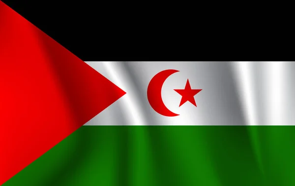 Western Sahara flag background with cloth texture. Western Sahara Flag illustration.