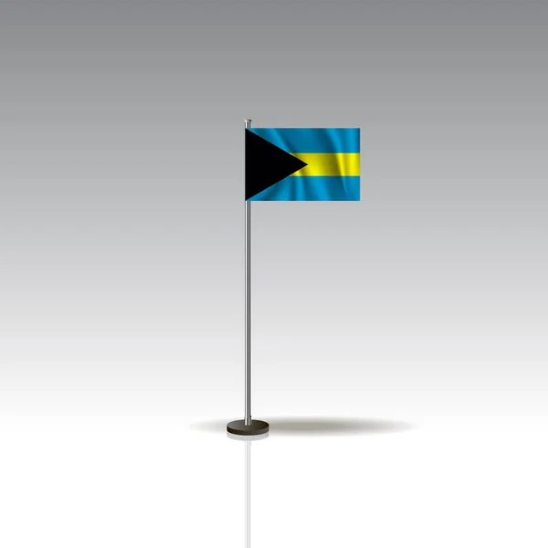 Vlag Van Desktop Stand Bahama Vlag Geïsoleerd Een Grijze Achtergrond — Stockvector