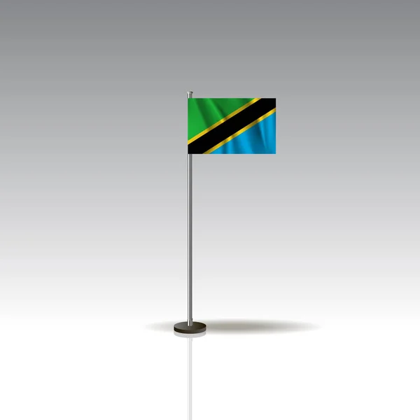 Image Vectorielle Drapeau Bureau Drapeau National Tanzanie Isolé Sur Fond — Image vectorielle
