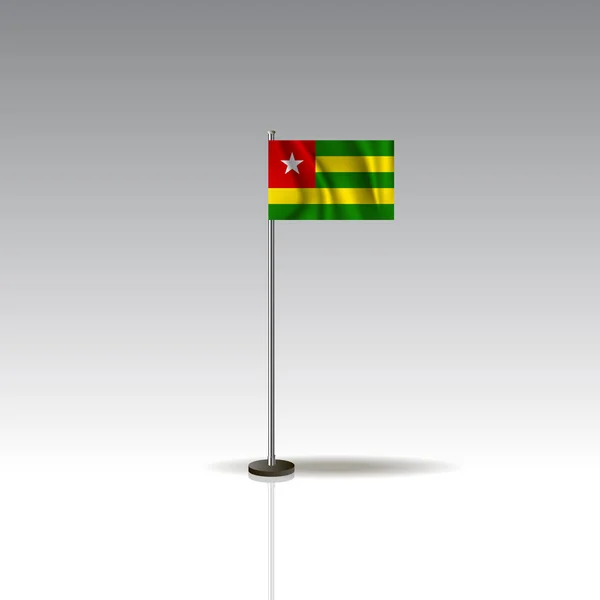 Робочий Стіл Прапор Векторні Зображення Національний Прапор Togo Ізольовані Сірий — стоковий вектор
