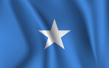 Federal Cumhuriyeti Somali bayrağı sallayarak gerçekçi. Kumaş dokulu akan Somali bayrağı.