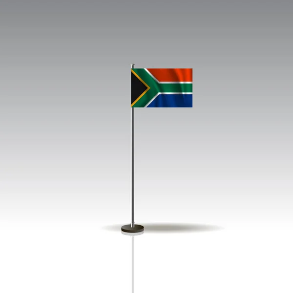 Bureaublad Vlag Vector Afbeelding Nationale Zuid Africaflag Geïsoleerd Een Grijze — Stockvector