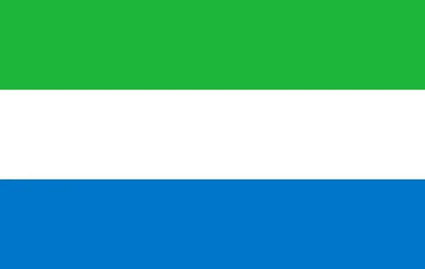 塞拉利昂国旗以官方颜色和比例正确隔离 — 图库照片